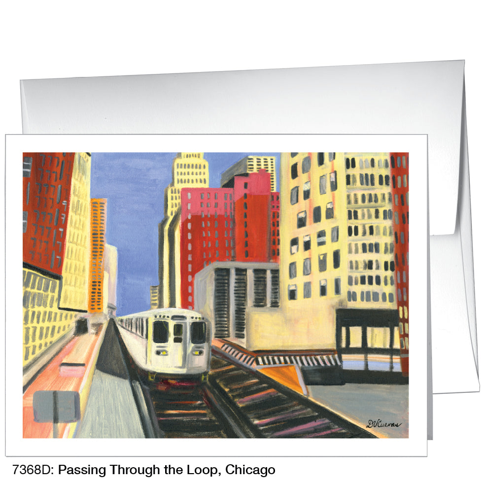 Passing Through The Loop, Chicago, Greeting Card (7368D)
