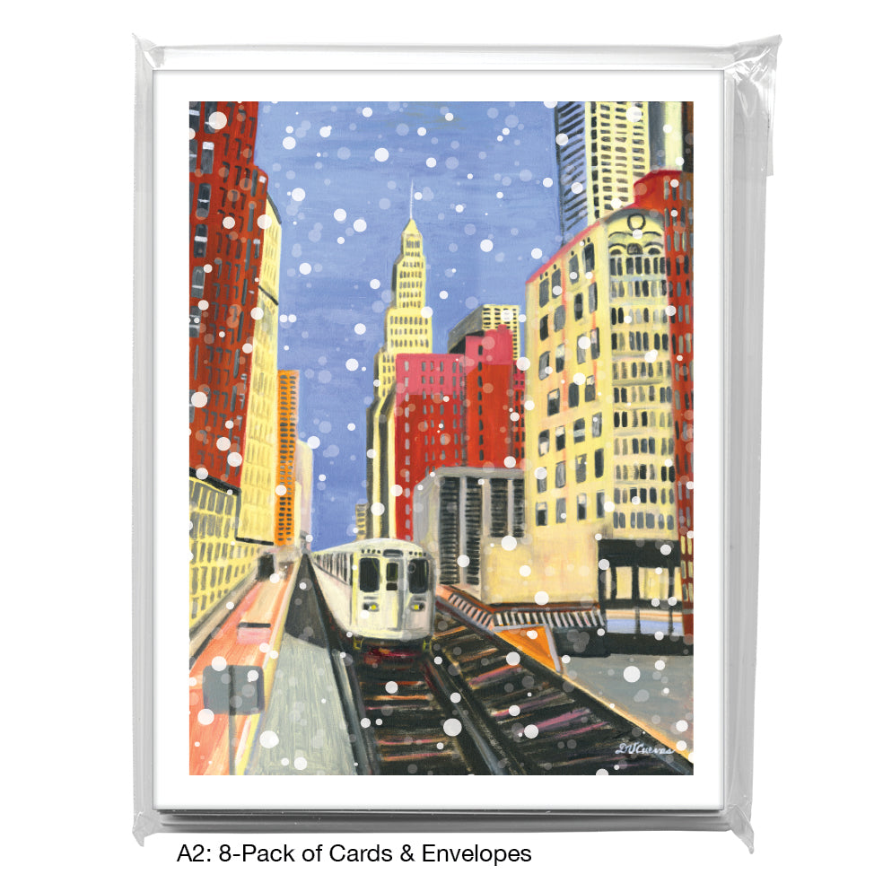 Passing Through The Loop, Chicago, Greeting Card (7368E)