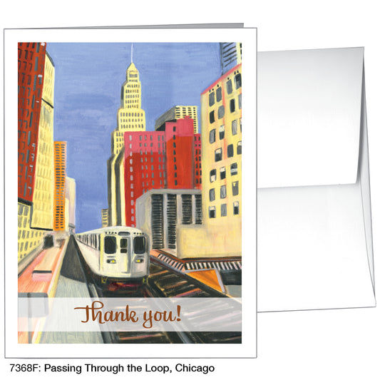 Passing Through The Loop, Chicago, Greeting Card (7368F)