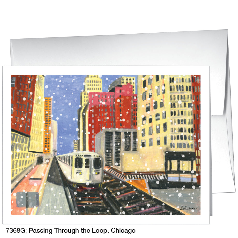 Passing Through The Loop, Chicago, Greeting Card (7368G)