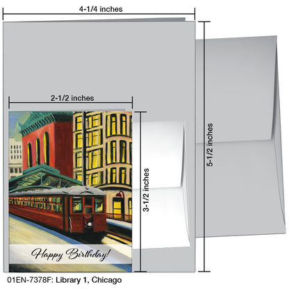 Library 1, Chicago, Greeting Card (7378F)
