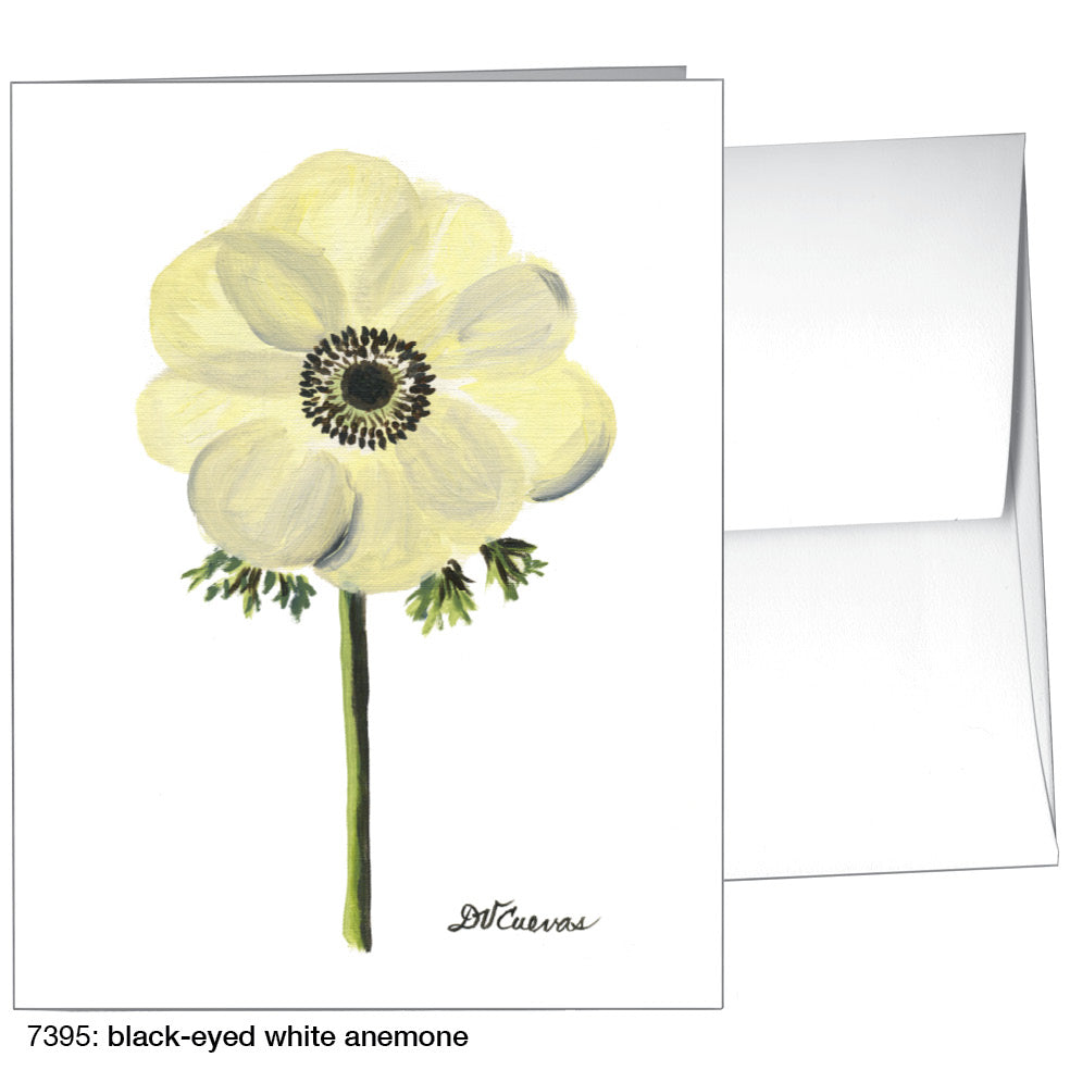 Black-Eyed White Anemone, Greeting Card (7395)