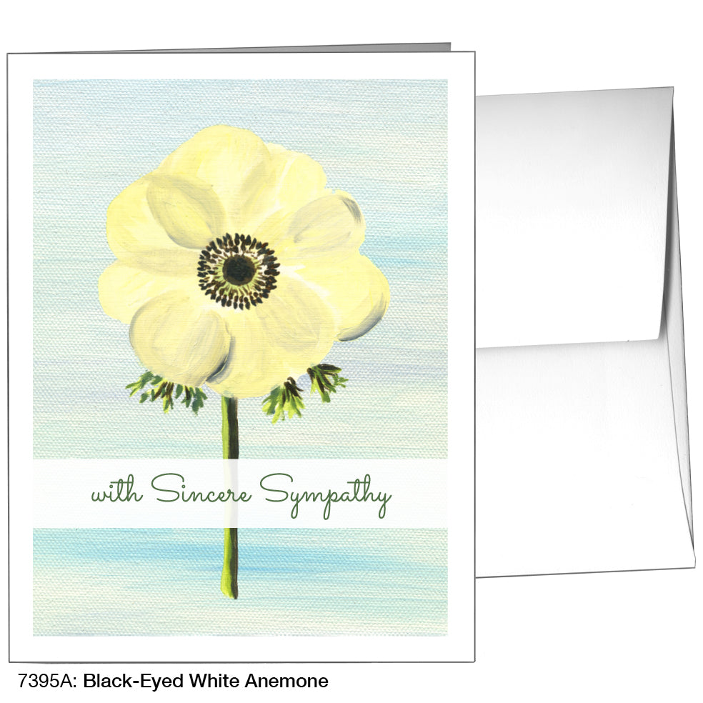 Black-Eyed White Anemone, Greeting Card (7395A)