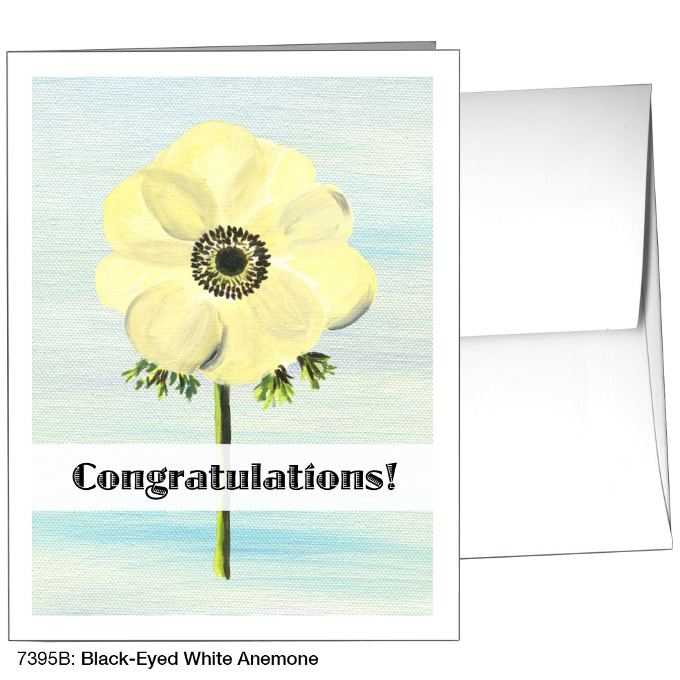 Black-Eyed White Anemone, Greeting Card (7395B)
