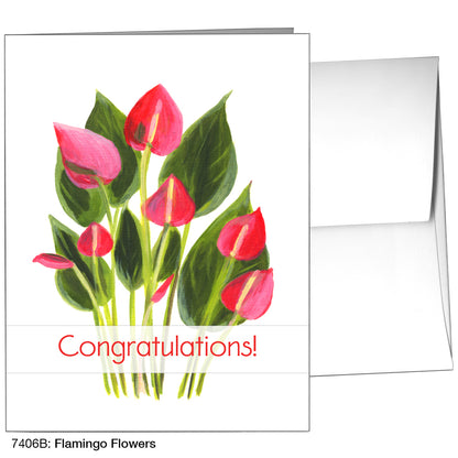 Flamingo Flowers, Greeting Card (7406B)