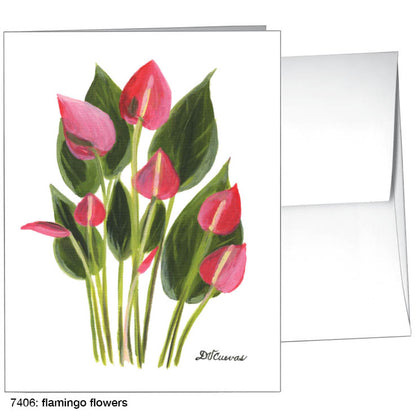 Flamingo Flowers, Greeting Card (7406)