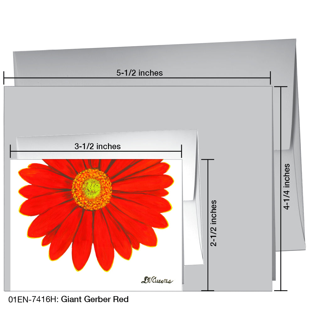 Giant Gerber Red, Greeting Card (7416H)