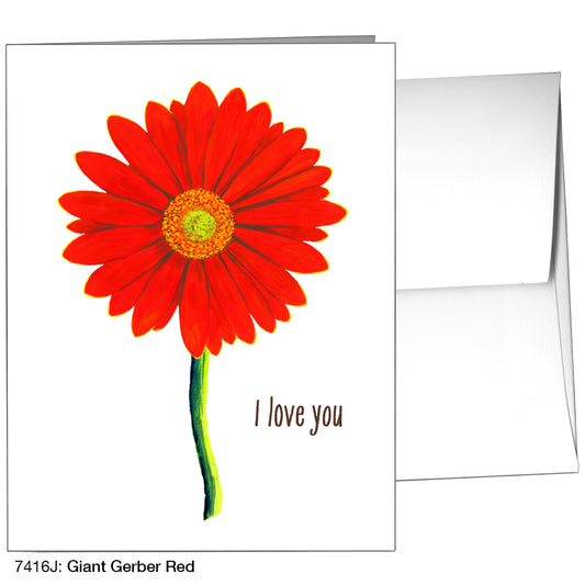 Giant Gerber Red, Greeting Card (7416J)