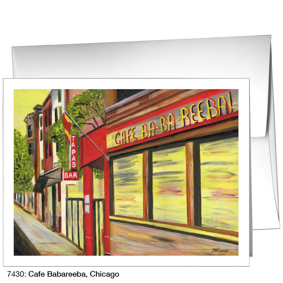 Cafe Babareeba, Chicago, Greeting Card (7430)