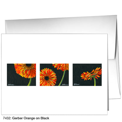 Gerber Orange On Black, Greeting Card (7432)
