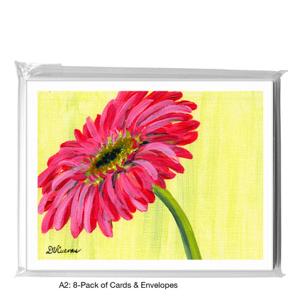 Gerber Pink On Green, Greeting Card (7433A)