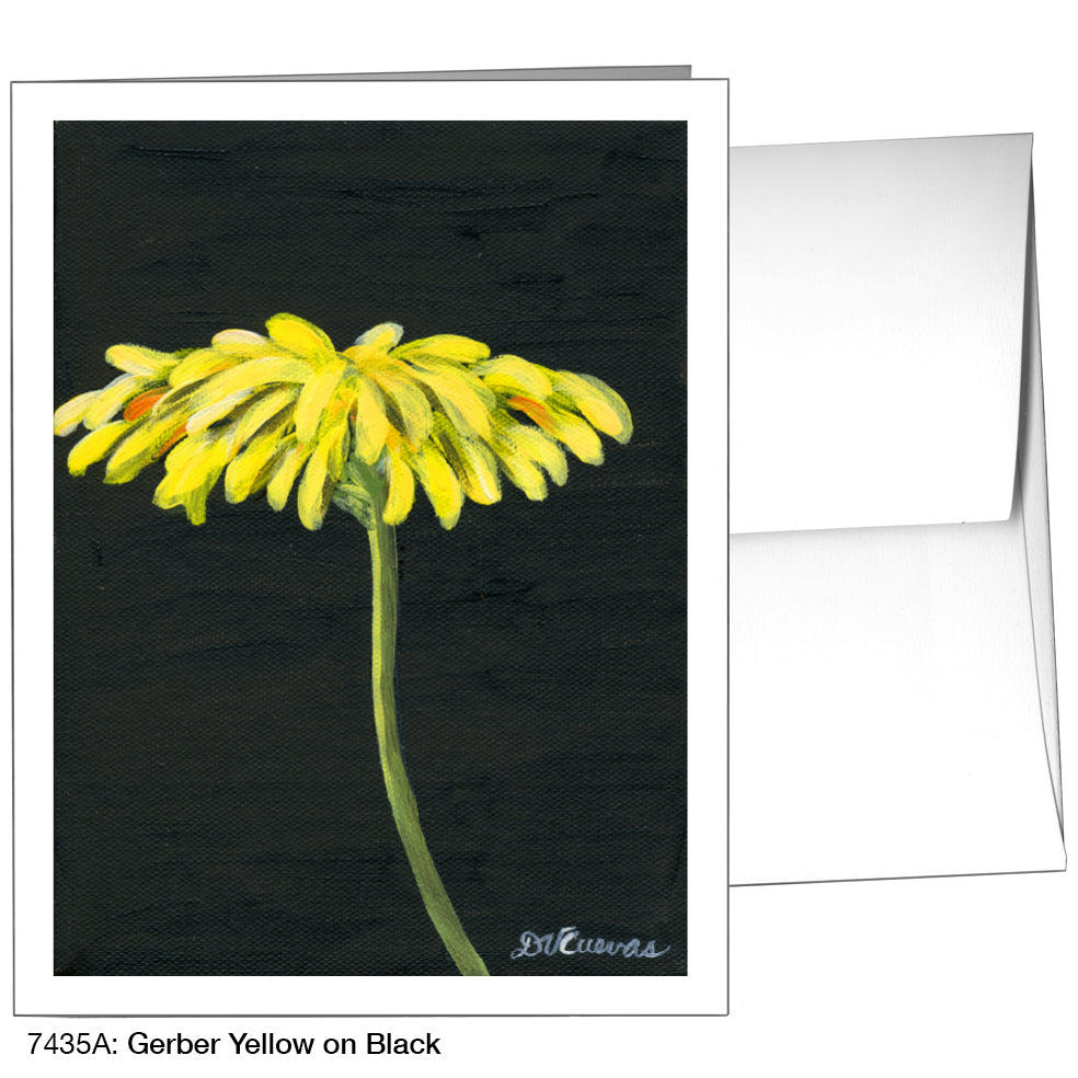 Gerber Yellow On Black, Greeting Card (7435A)
