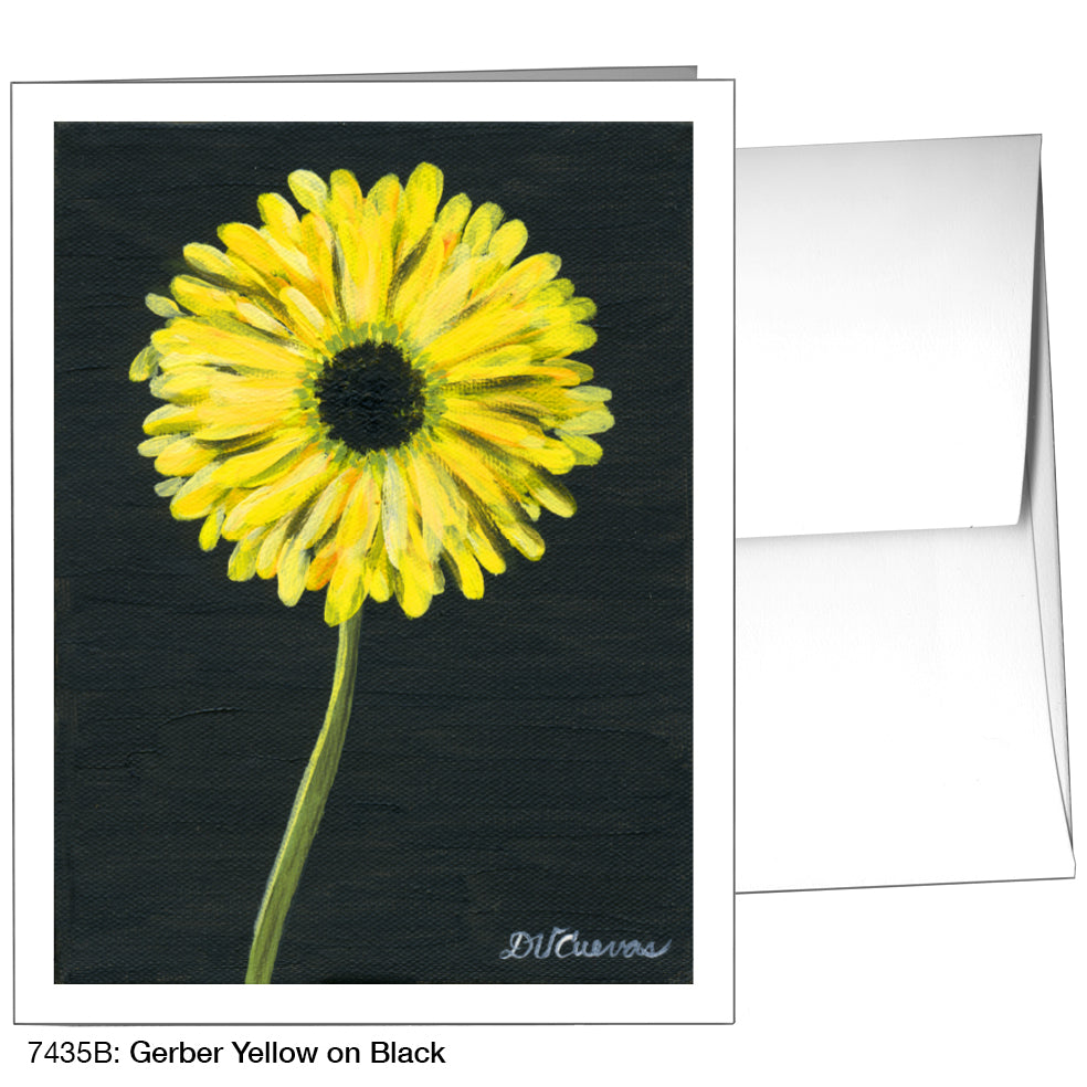 Gerber Yellow On Black, Greeting Card (7435B)
