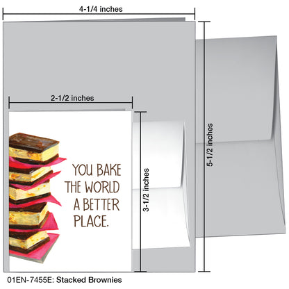 Stacked Brownie & Peanut Butter Cream Sandwiches, Greeting Card (7455E)