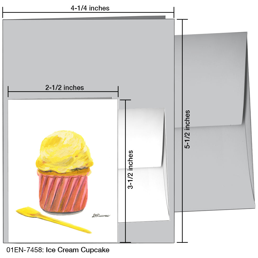 Ice Cream Cupcake, Greeting Card (7458)
