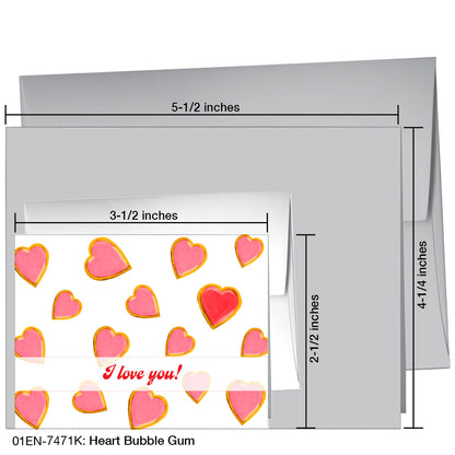 Heart Bubble Gum, Greeting Card (7471K)