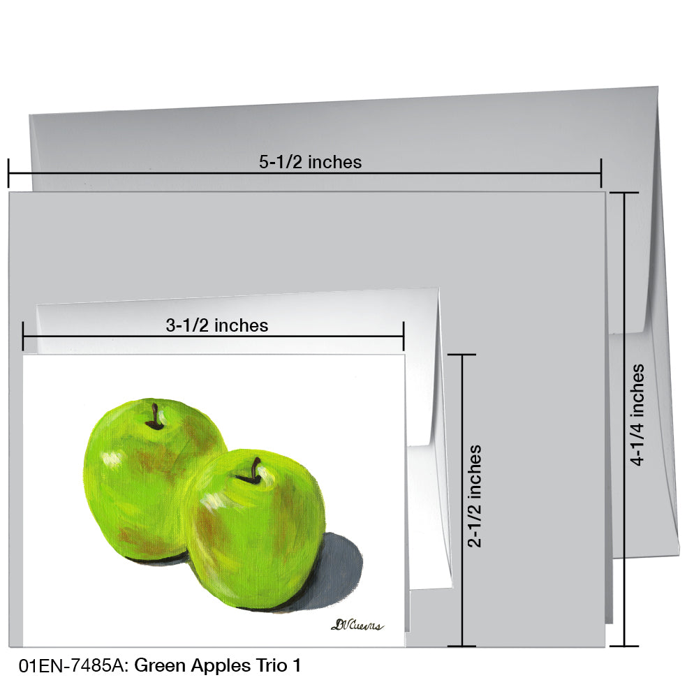 Green Apples Trio 1, Greeting Card (7485A)