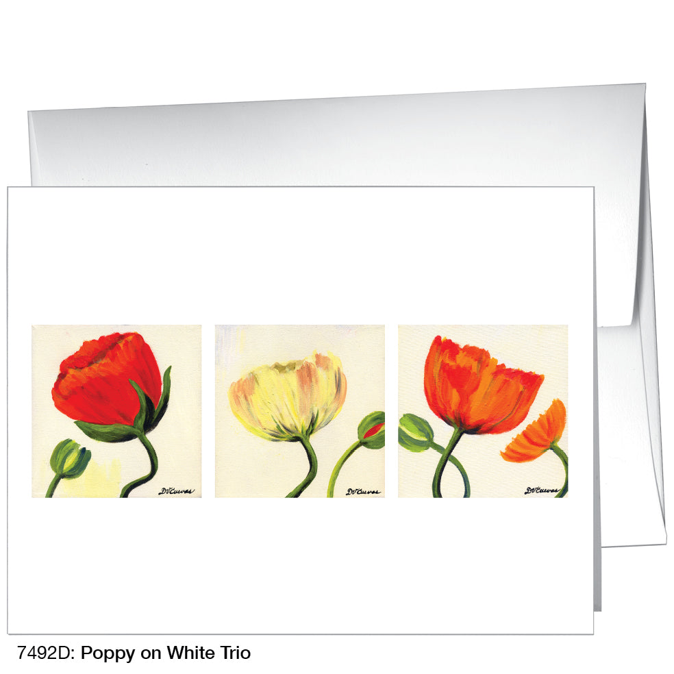 Poppy On White Trio, Greeting Card (7492D)