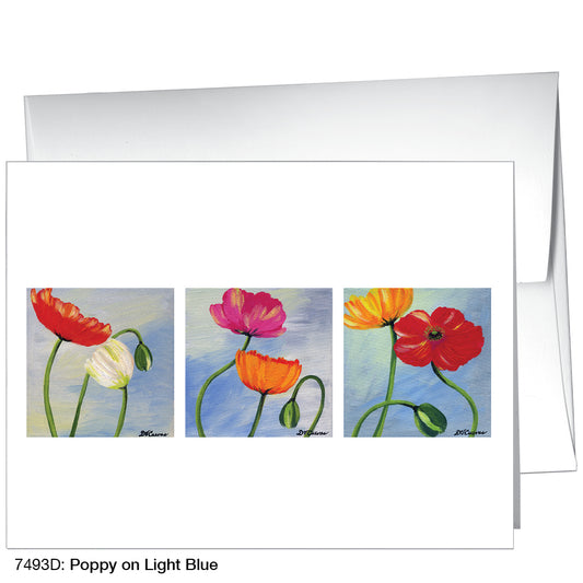 Poppy On Light Blue, Greeting Card (7493D)