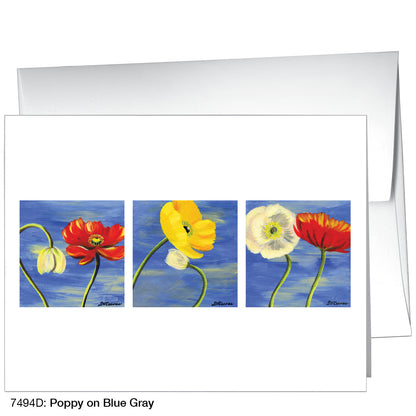 Poppy On Blue Gray, Greeting Card (7494D)