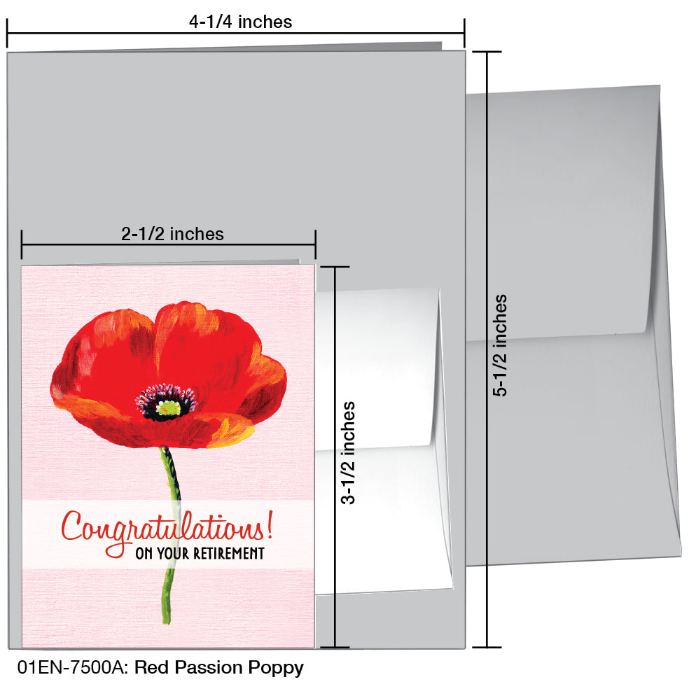 Red Passion Poppy, Greeting Card (7500A)