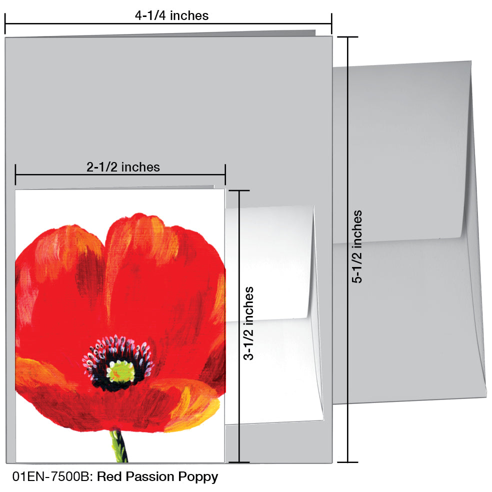 Red Passion Poppy, Greeting Card (7500B)