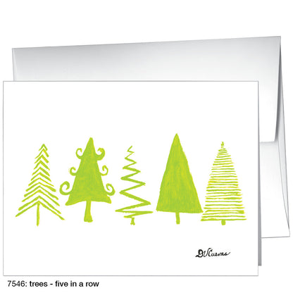 Trees - Five In A Row, Greeting Card (7546)