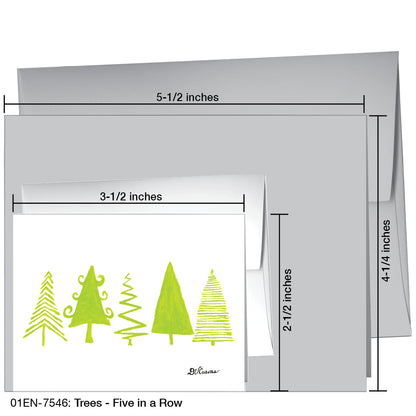 Trees - Five In A Row, Greeting Card (7546)