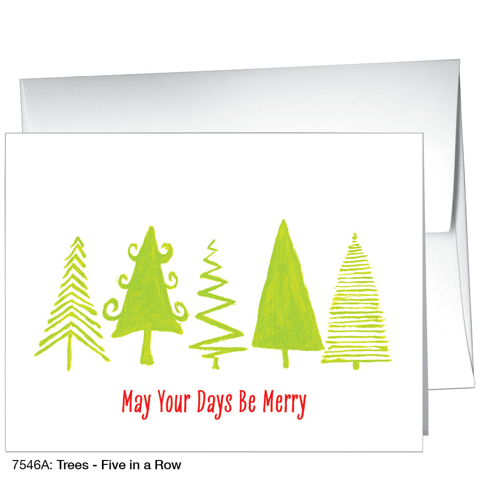 Trees - Five In A Row, Greeting Card (7546A)
