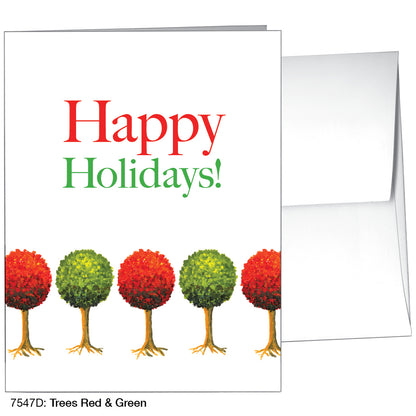 Trees Red & Green, Greeting Card (7547D)