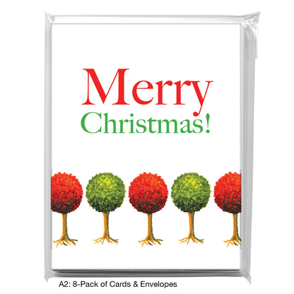 Trees Red & Green, Greeting Card (7547E)