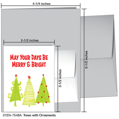Trees With Ornaments, Greeting Card (7548A)
