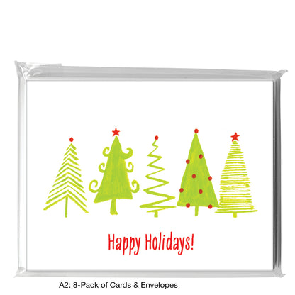 Trees With Ornaments, Greeting Card (7548B)