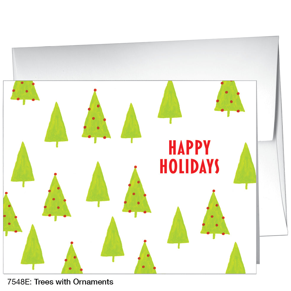 Trees With Ornaments, Greeting Card (7548E)