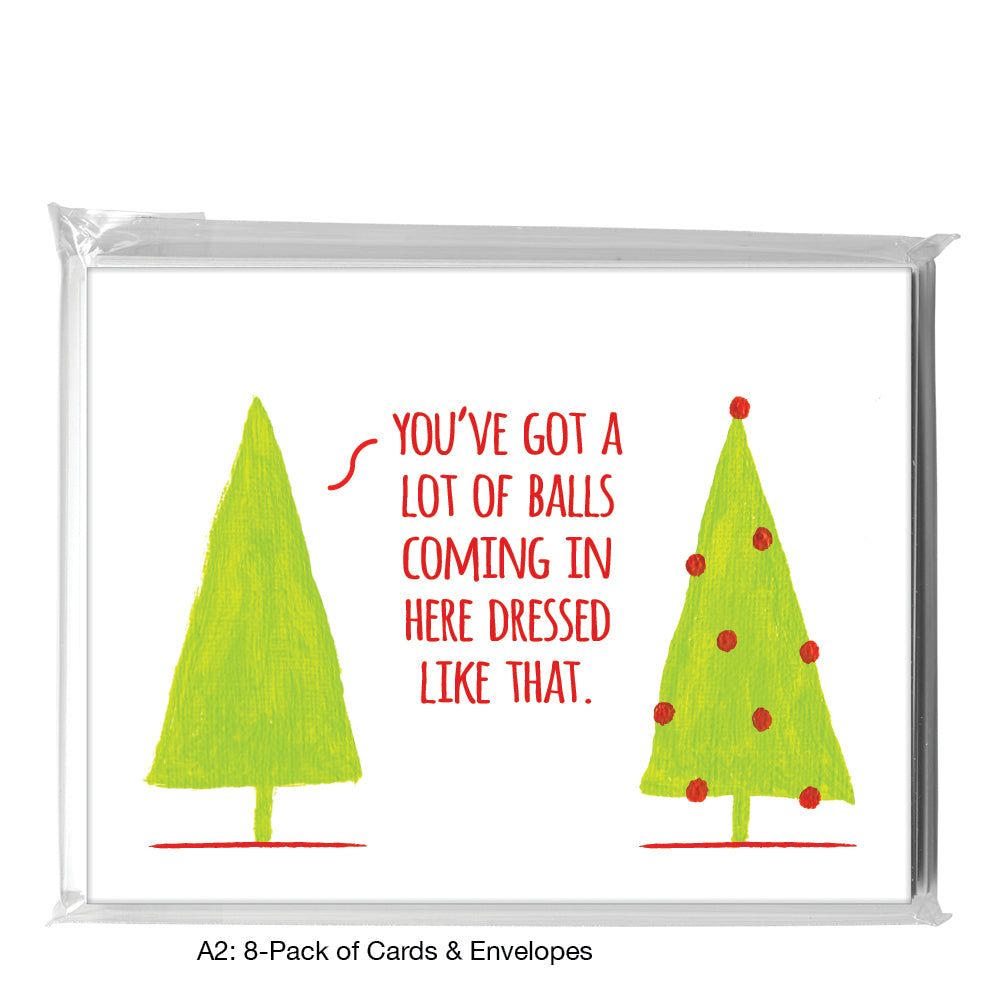 Trees With Ornaments, Greeting Card (7548F)