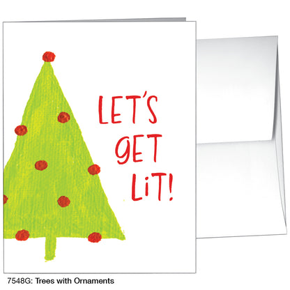 Trees With Ornaments, Greeting Card (7548G)