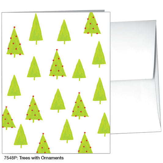 Trees With Ornaments, Greeting Card (7548P)