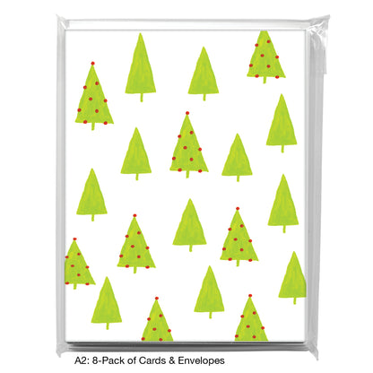 Trees With Ornaments, Greeting Card (7548P)