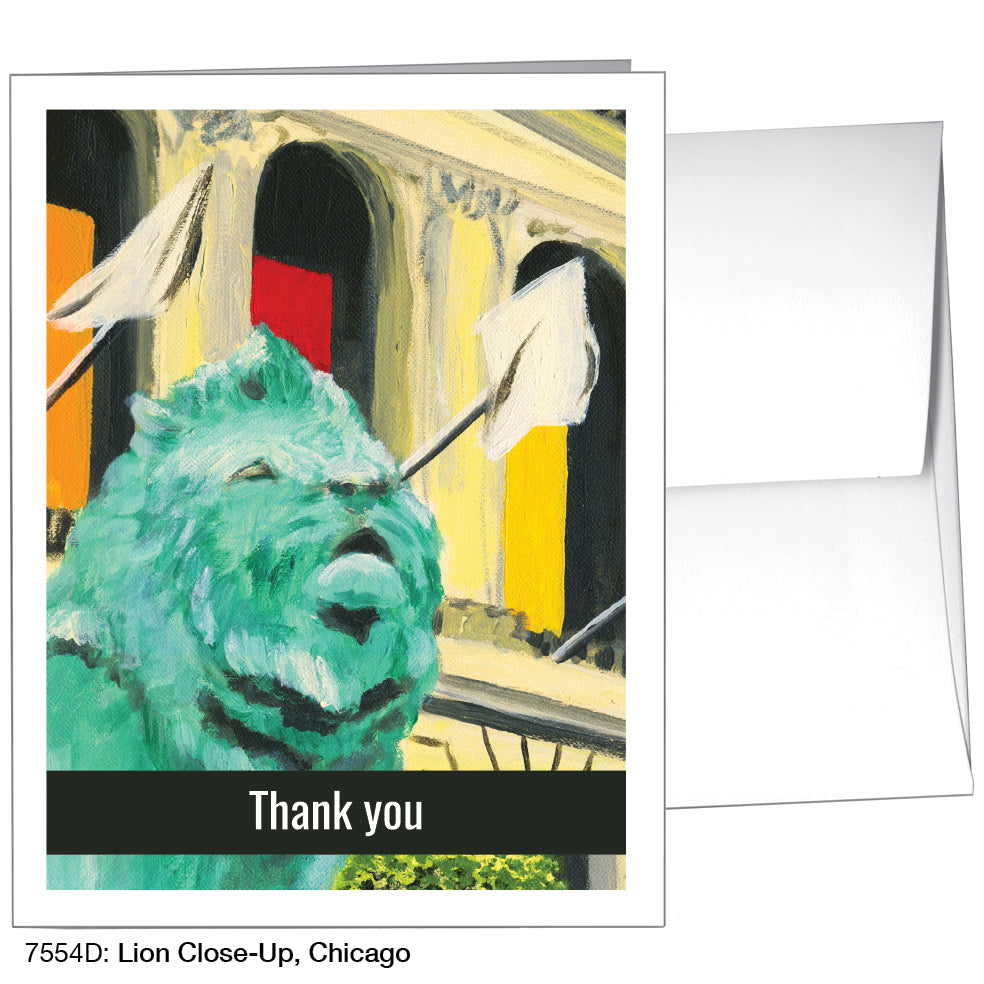 Lion Close-Up, Chicago, Greeting Card (7554D)