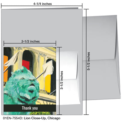Lion Close-Up, Chicago, Greeting Card (7554D)