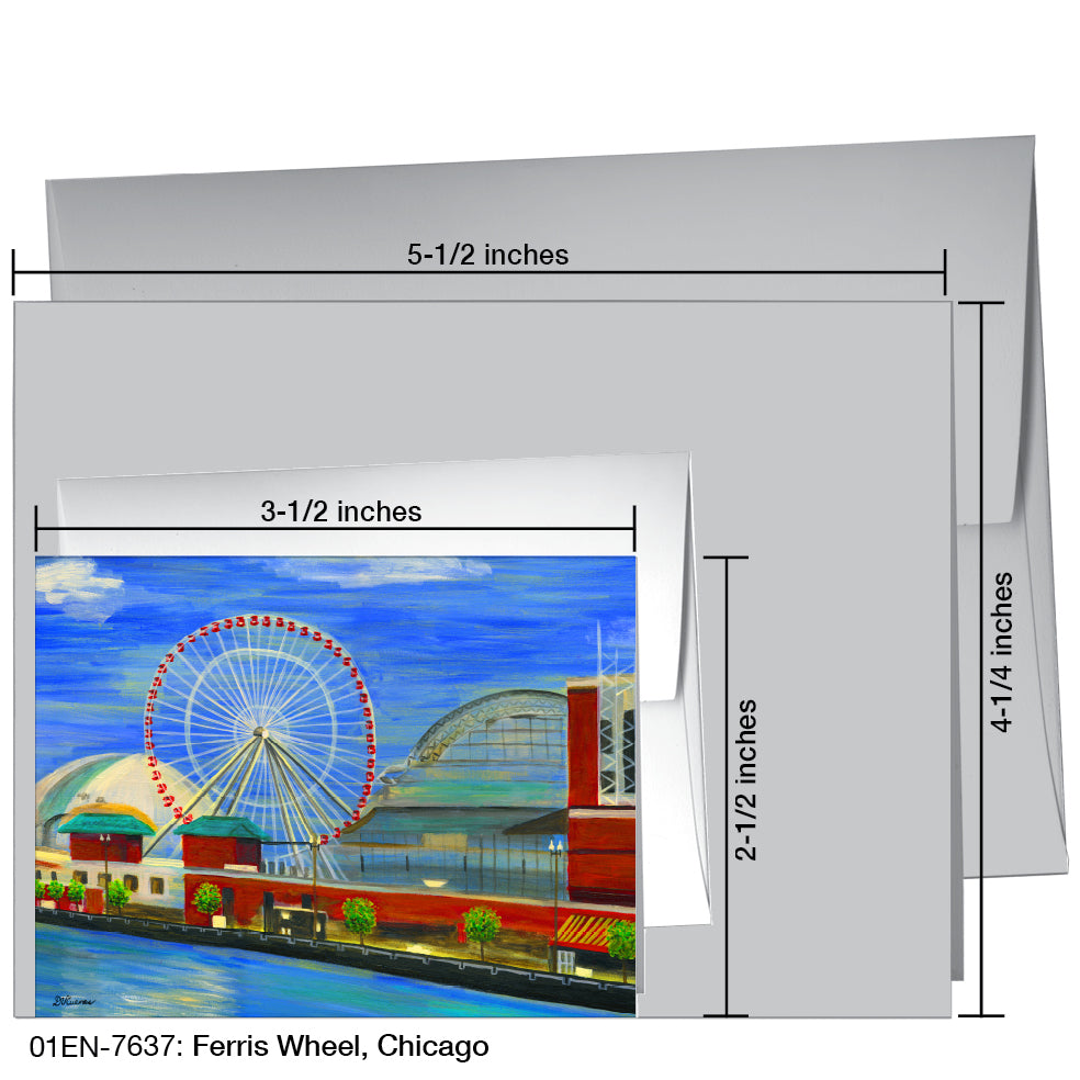 Ferris Wheel, Chicago, Greeting Card (7637)