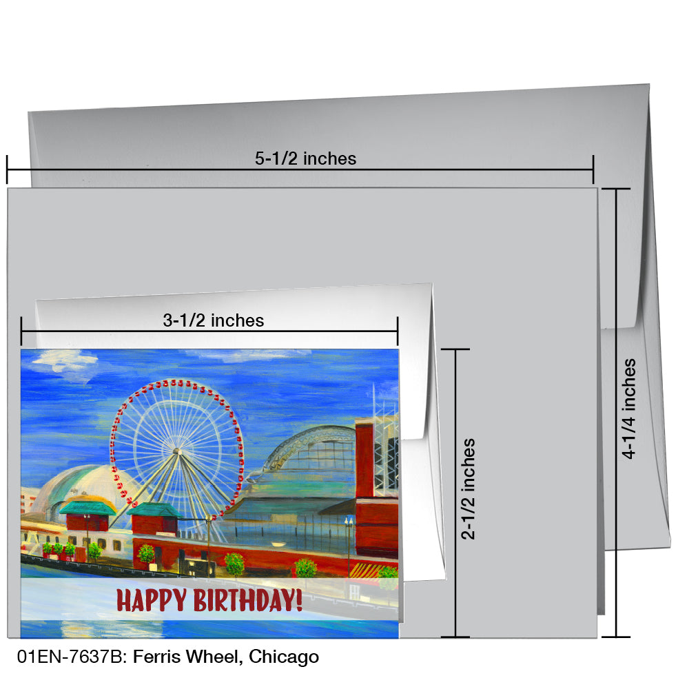 Ferris Wheel, Chicago, Greeting Card (7637B)