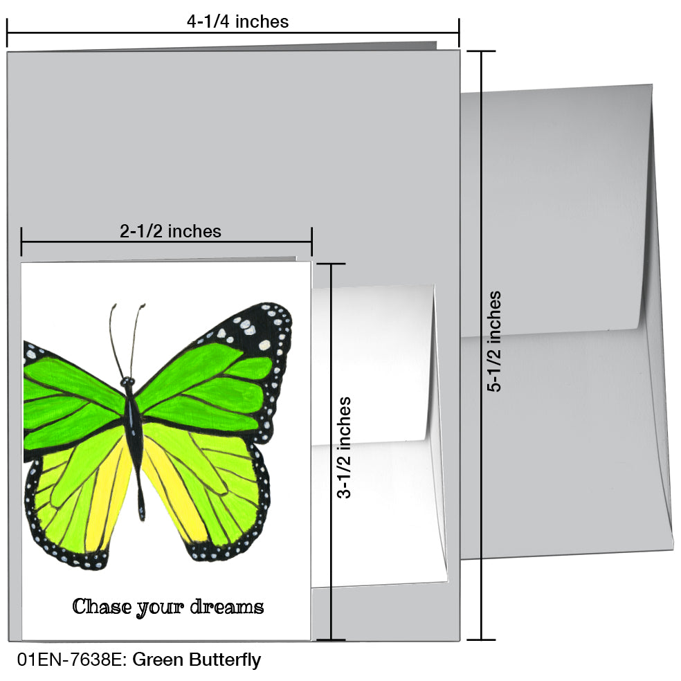 Green Butterfly, Greeting Card (7638E)