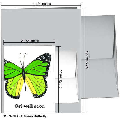 Green Butterfly, Greeting Card (7638G)