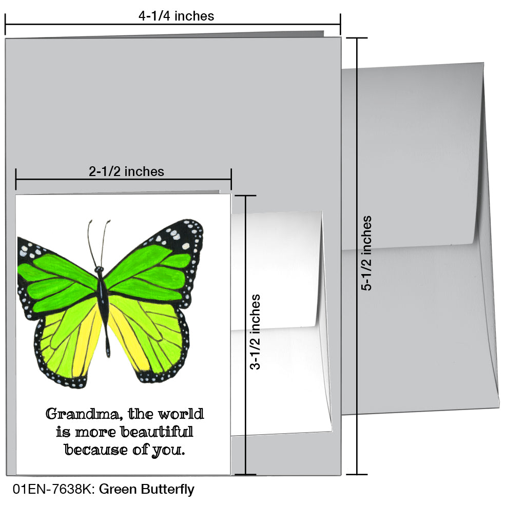 Green Butterfly, Greeting Card (7638K)