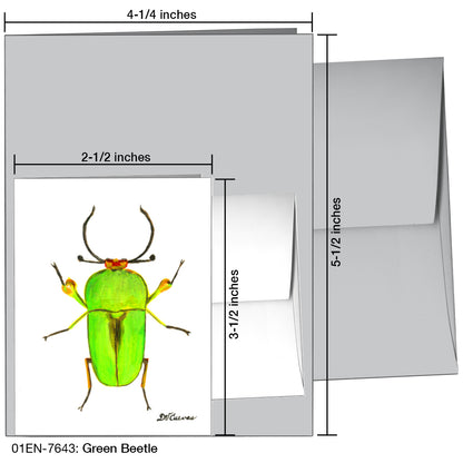 Green Beetle, Greeting Card (7643)