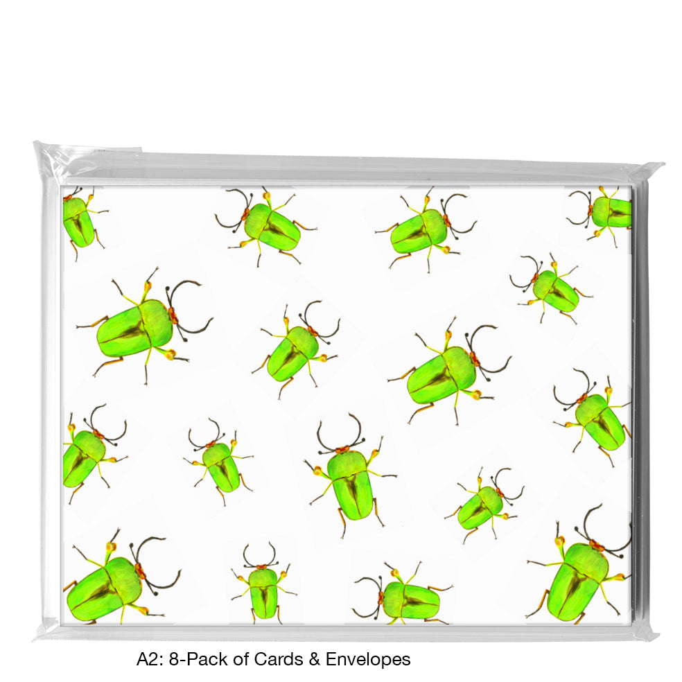 Green Beetle, Greeting Card (7643C)