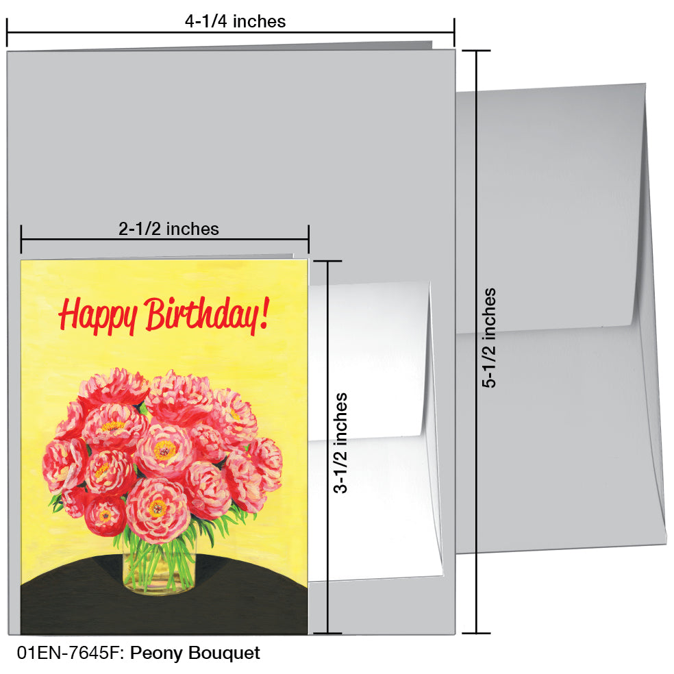Peony Bouquet, Greeting Card (7645F)