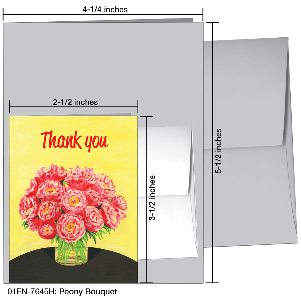 Peony Bouquet, Greeting Card (7645H)