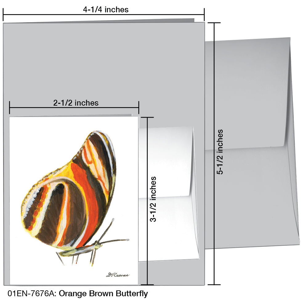 Orange Brown Butterfly, Greeting Card (7676A)